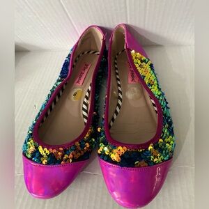 EUC Betsy Johnson multicolored sequins flats size 8 vintage
